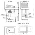 JS-608FA-0-BB-2-P 2pins 3pins on-off 6A 250V AC power socket  waterproof cover mini rocker switch